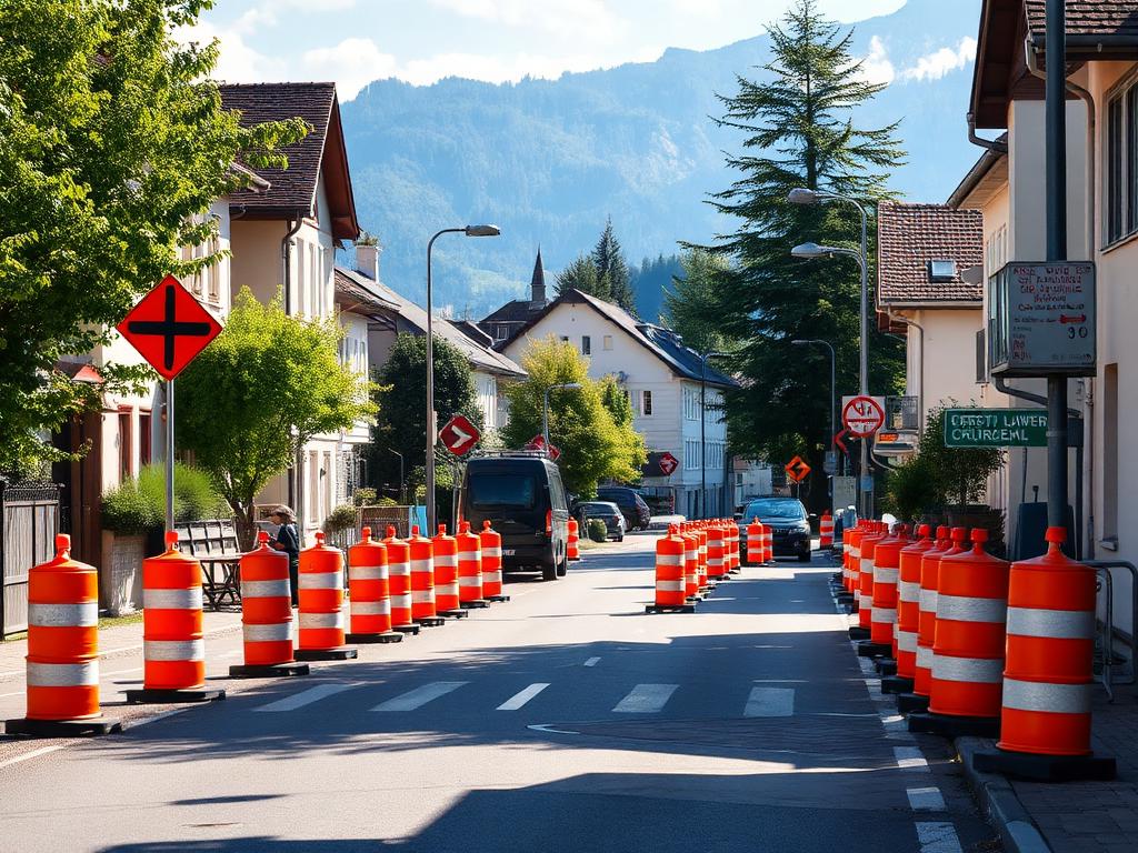 Baustelle an der Zugerstrasse in Samstagern
